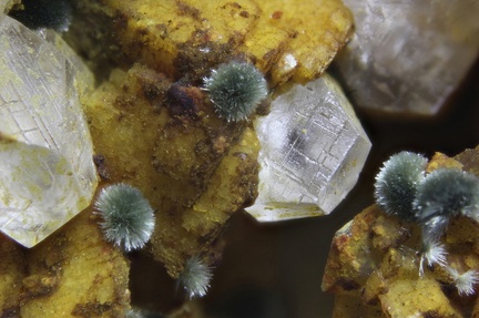 Parasymplesite Calcite - Ste Marie-aux-Mines - Haut-Rhin