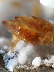 Calcite sur okenite -  La Réunion 