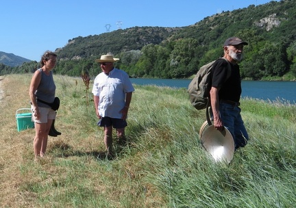 Batée au bord du Rhône