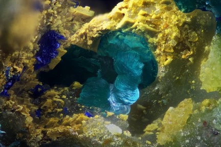 Tyrolite  Azurite - Filon St-Jacques - Ste Marie-aux-Mines - Haut-Rhin
