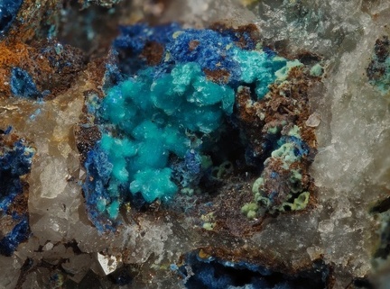 Chalcophyllite Azurite - Villecun - Olmet et Villecun - Hérault