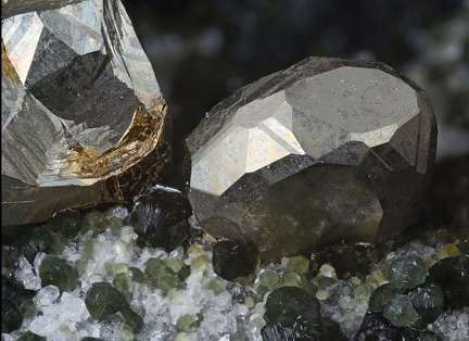 Pyrite Clinochlore  -  carrière d Aigue Bonne - Saint-Raphaël - Var