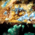 Cyanotrichite Jarosite - Mas Viçens - Fontcouverte -  Caixas - Pyrénées-Orientales 