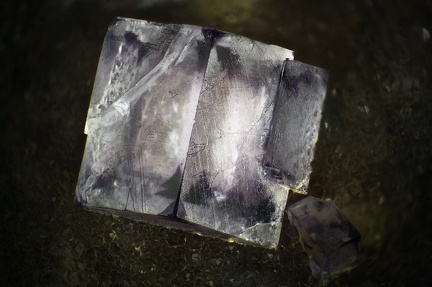 n°103187 - Fluorite, Var. Fantômes emboîtés, Quartz - Carrière des Malavaux - Cusset - Allier