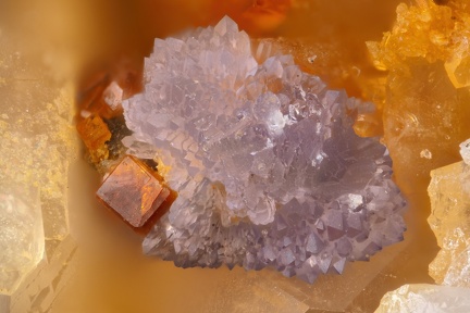 n°103254 - Strengite, Pharmacosiderite - Le Mazet, Echassières, Allier